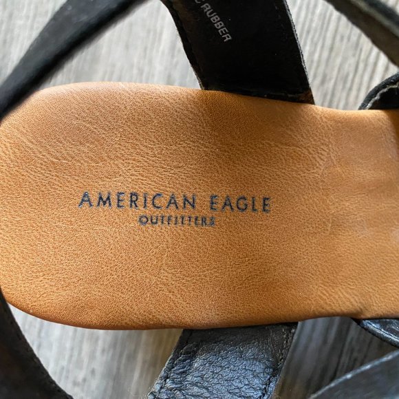 American Eagle Black Block Heel Sandals Size 6 - Picture 3 of 5